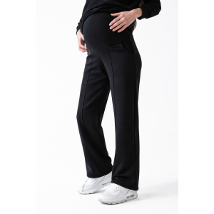 Чёрные Брюки Палаццо Для Беременных С Карманами HN